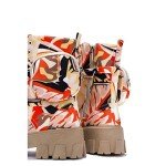 Colorful Chunky Platform Combat Boots with Zipper