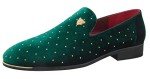 Colorful Men’s Velvet Slip-On Loafers – Blue & Gold