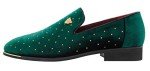 Colorful Men’s Velvet Slip-On Loafers – Blue & Gold