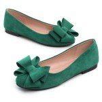 Colorful Bowknot Ballet Flats for Women - Green