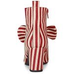 Allegra K Women’s Colorful Bow Chunky Heel Boots