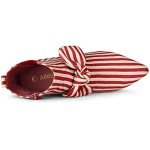 Allegra K Women’s Colorful Bow Chunky Heel Boots