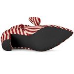 Allegra K Women’s Colorful Bow Chunky Heel Boots