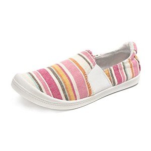 Colorful Stripes Slip-On Canvas Sneakers for Women