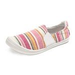 Colorful Stripes Slip-On Canvas Sneakers for Women