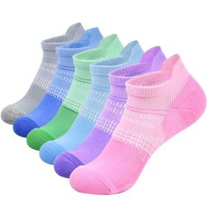 Colorful Cushioned Ankle Socks for Women - 6 Pack