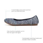 Blue Print Knit Ballet Flats for Women