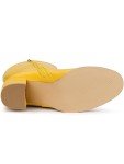 Bright Yellow Knee High Block Heel Boots for Women