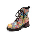 Colorful Sparkly Women's Ankle Combat Boots
