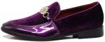 Purple Rhinestone Glitter Slip-On Dress Shoes for Men