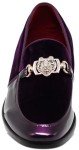 Purple Rhinestone Glitter Slip-On Dress Shoes for Men