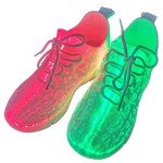 Colorful Fiber Optic LED Light Up Sneakers