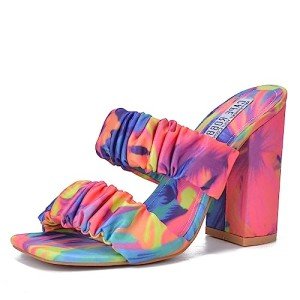 Cape Robbin RIE Del Floral Chunky High Heels