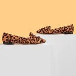 Leopard Print Bowknot Ballet Flats for Women