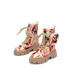 Colorful Chunky Platform Combat Boots with Zipper