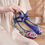 Colorful Mary Jane Flats with Chinese Embroidery