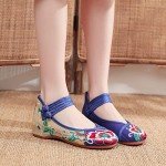 Colorful Mary Jane Flats with Chinese Embroidery