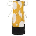 Yellow and White Polka Dot Platform Combat Boots