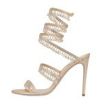 Colorful Rhinestone Tassel High Heel Sandals for Women
