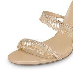 Colorful Rhinestone Tassel High Heel Sandals for Women