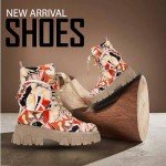 Colorful Chunky Platform Combat Boots with Zipper