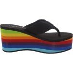 Rainbow Black Heeled Sandals by Rocket Dog