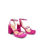 Hot Pink Platform Strappy Heels for Parties