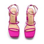 Hot Pink Platform Strappy Heels for Parties