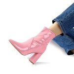 Colorful Women's Mid Calf Block Heel GoGo Boots