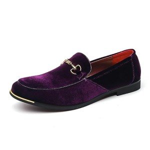Colorful Velvet Loafers for Men - Size 12