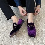 Colorful Velvet Loafers for Men - Size 12