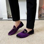 Colorful Velvet Loafers for Men - Size 12