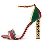 Colorful High Heel Ankle Strap Sandals for Women