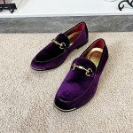Colorful Velvet Loafers for Men - Size 12