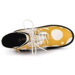 Yellow and White Polka Dot Platform Combat Boots