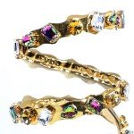 Colorful Rhinestone Ankle Wrap Heeled Sandals