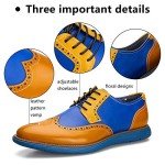 Meijiana Lightweight Yellow Oxford Dress Shoes for Men