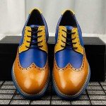 Meijiana Lightweight Yellow Oxford Dress Shoes for Men