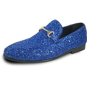 Metallic Glitter Slip-On Loafers for Men