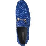 Metallic Glitter Slip-On Loafers for Men