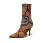Vivianly Women's Colorful Pointy Toe Stiletto Boots