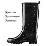 HISEA Women's Colorful Knee High Rain Boots