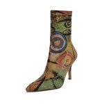 Vivianly Women's Colorful Pointy Toe Stiletto Boots