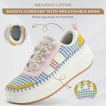 Colorful Women's Platform Lace-Up Sneakers