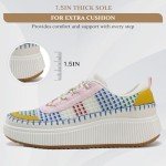 Colorful Women's Platform Lace-Up Sneakers