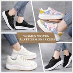 Colorful Women's Platform Lace-Up Sneakers