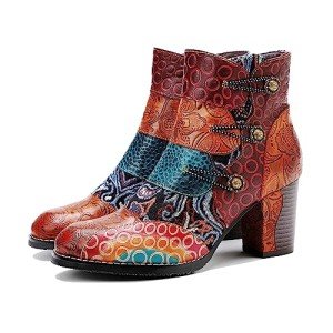 Colorful Handmade Retro High Heel Boots for Women