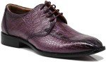 Purple Crocodile Print Oxford Dress Shoes for Men