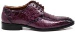 Purple Crocodile Print Oxford Dress Shoes for Men