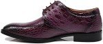 Purple Crocodile Print Oxford Dress Shoes for Men